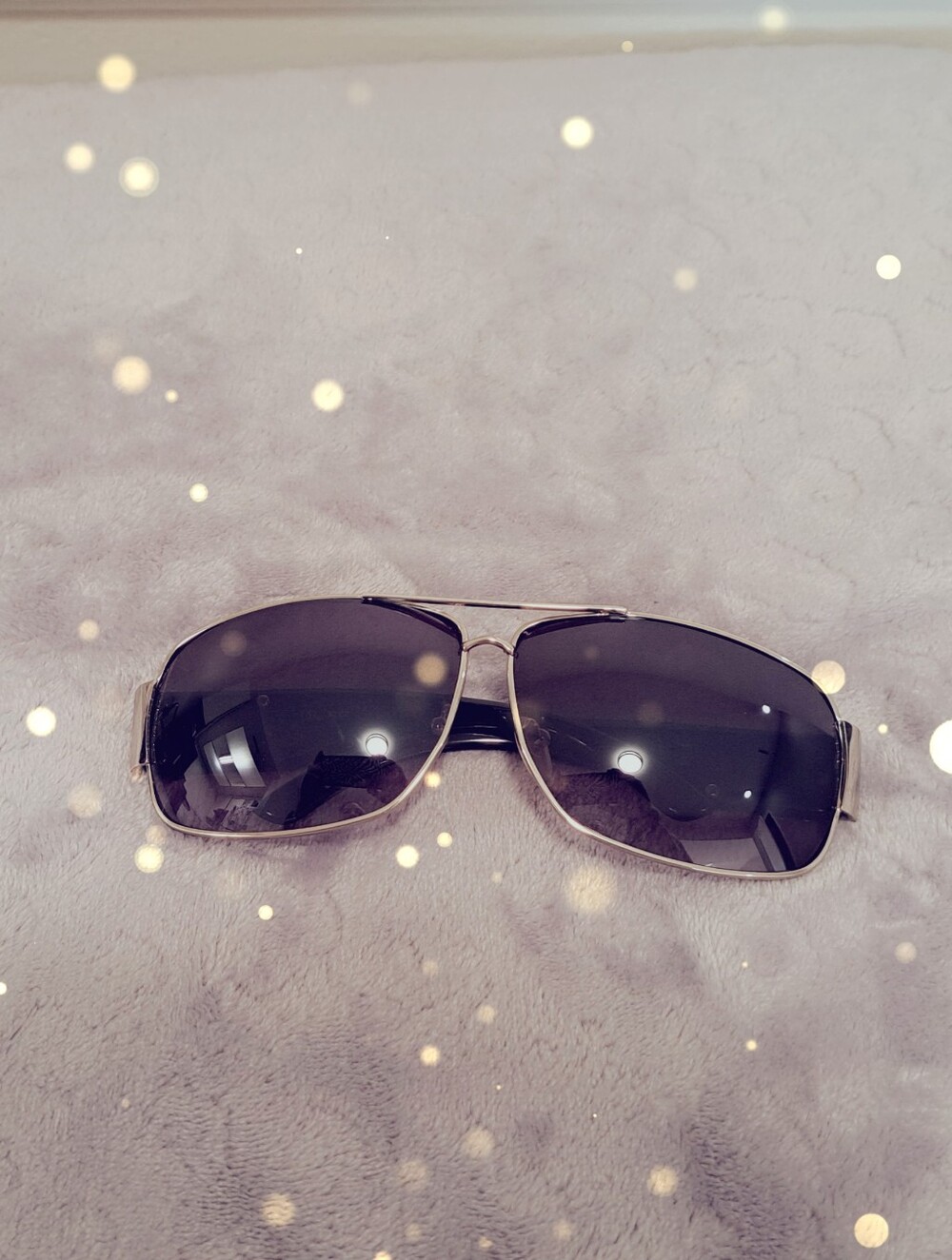 Women's Aviator DG Fashion Sunglasses - Silver Frame with Black Lenses